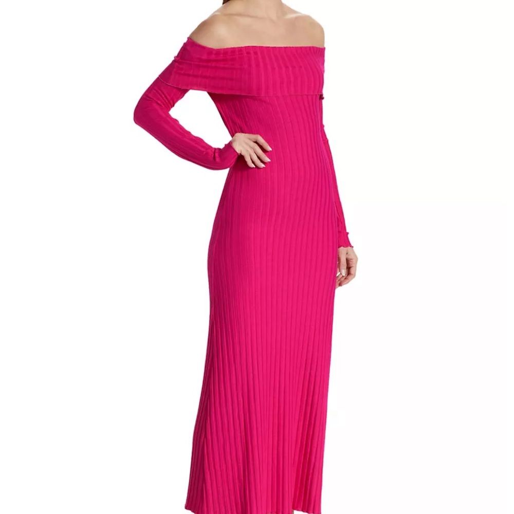 Simon Miller Espen Off-Shoulder Midi Dress - PINK